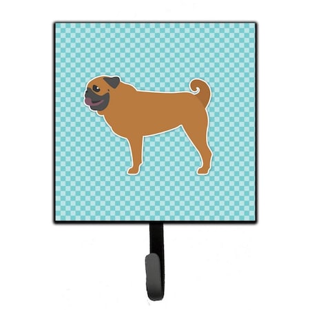 Carolines Treasures Pug Checkerboard Blue Leash or Key Holder BB3747SH4